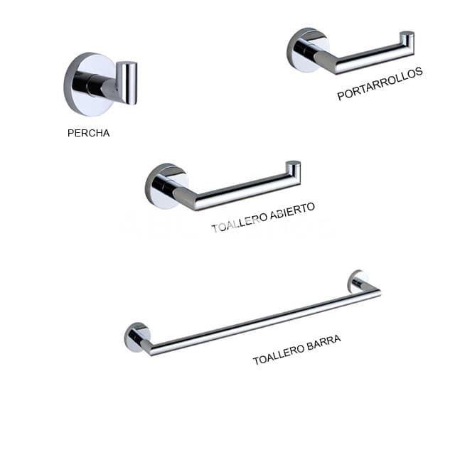 Accesorios de baño en latón y zamak cromado – Modelo CALE - Imagen 1