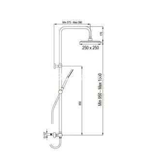 Conjunto de ducha NITE Blanco monomando (Cuadrado) - Imagen 2