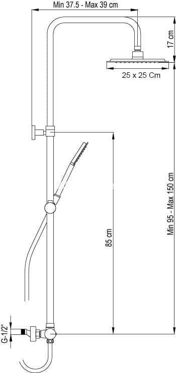 Conjunto de ducha NITE Monomando en oro cepillado (cuadrado) - Imagen 2