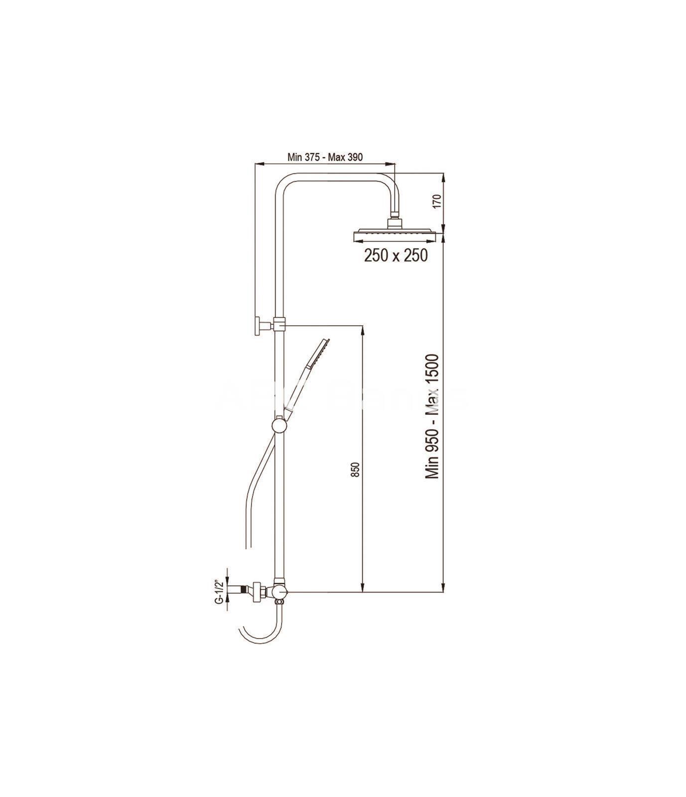 Conjunto de ducha NITE termostático blanco (Cuadrado) - Imagen 2