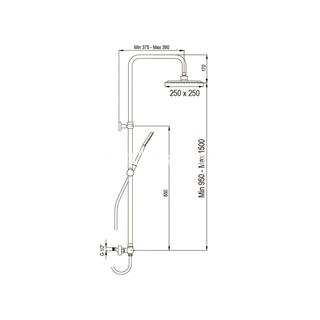 Conjunto de ducha NITE termostático blanco (Cuadrado) - Imagen 2