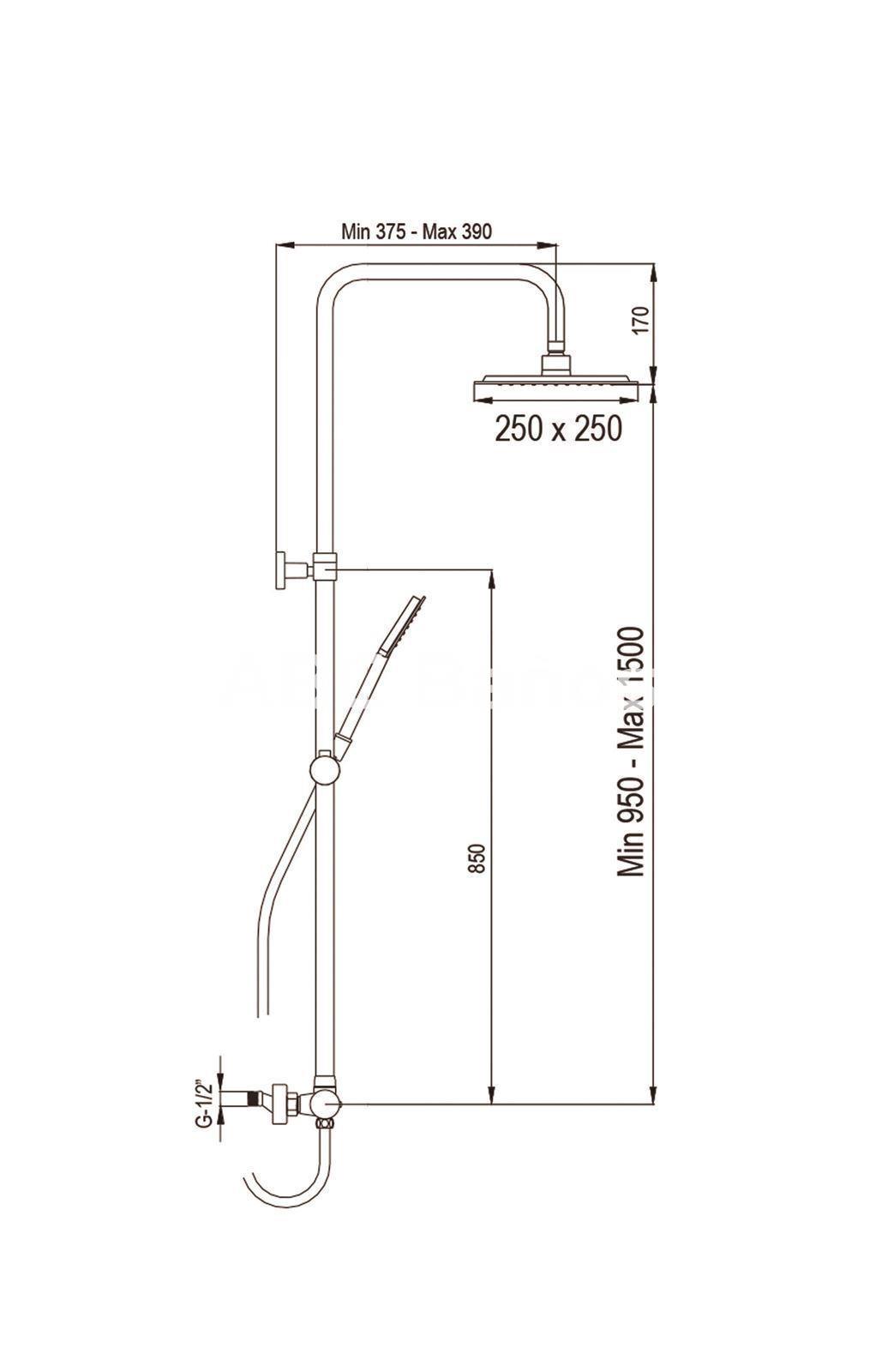Conjunto de ducha NITE termostático Negro Mate (Cuadrado) - Imagen 2