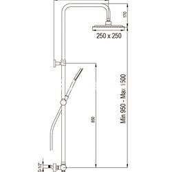 Conjunto de ducha NITE termostático Negro Mate (Cuadrado) - Imagen 2