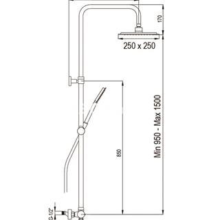 Conjunto de ducha NITE termostático Negro Mate (Cuadrado) - Imagen 2