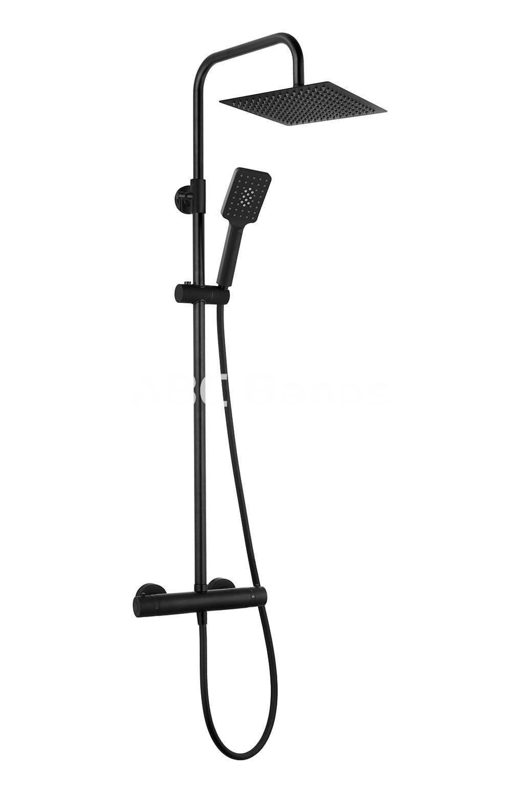 Conjunto de ducha NITE termostático Negro Mate (Cuadrado) - Imagen 3