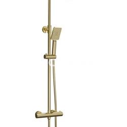 Conjunto de ducha NITE termostático Oro (Cuadrado) - Imagen 1