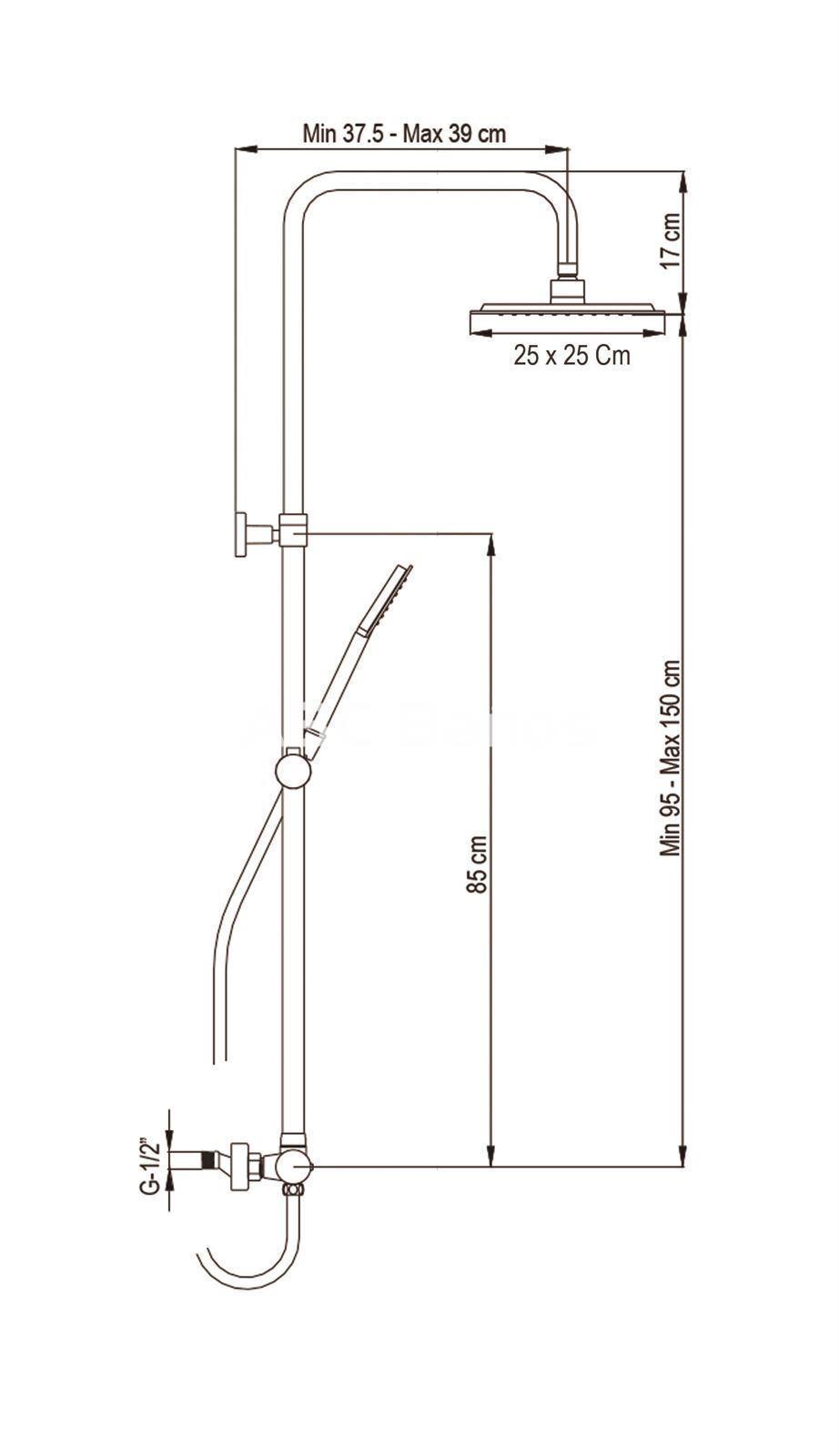 Conjunto de ducha WIND BLU monomando (cuadrado) - Imagen 2