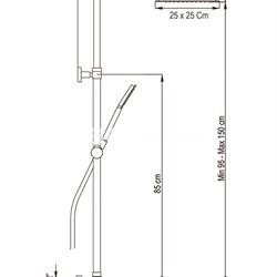Conjunto de ducha WIND BLU monomando (cuadrado) - Imagen 2