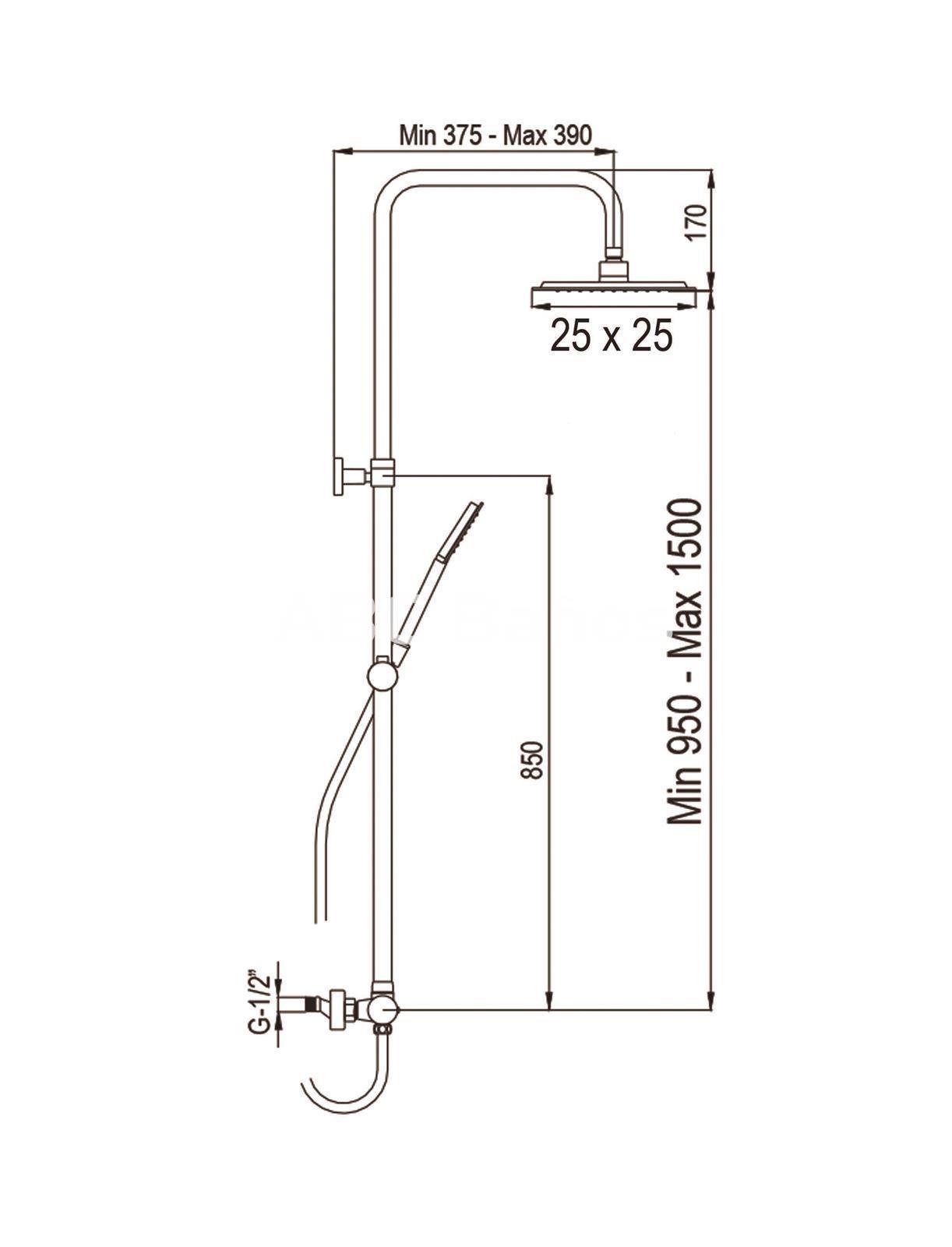 Conjunto de ducha WIND BLU termostático (cuadrado) - Imagen 2