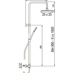 Conjunto de ducha WIND BLU termostático (cuadrado) - Imagen 2