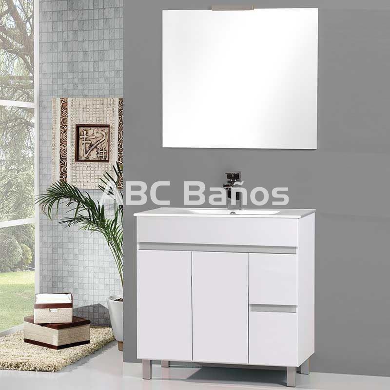 Conjunto de mueble de baño ECO 80x45 (mueble + lavabo + espejo) - Imagen 1