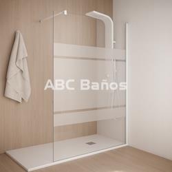 Fijo de Ducha VT-301 | Cromo, Negro, Blanco y Oro | Cristal Transparente o Decorado - Imagen 1