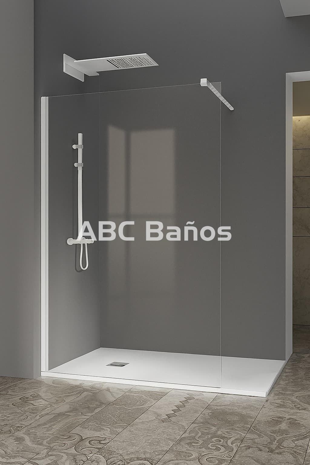 Fijo de Ducha VT-301 | Cromo, Negro, Blanco y Oro | Cristal Transparente o Decorado - Imagen 2