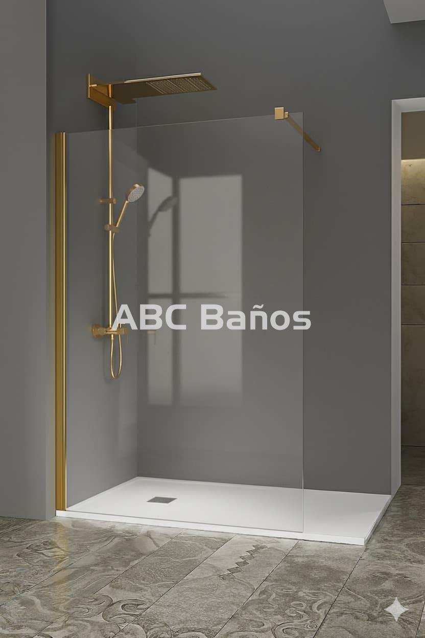 Fijo de Ducha VT-301 | Cromo, Negro, Blanco y Oro | Cristal Transparente o Decorado - Imagen 7