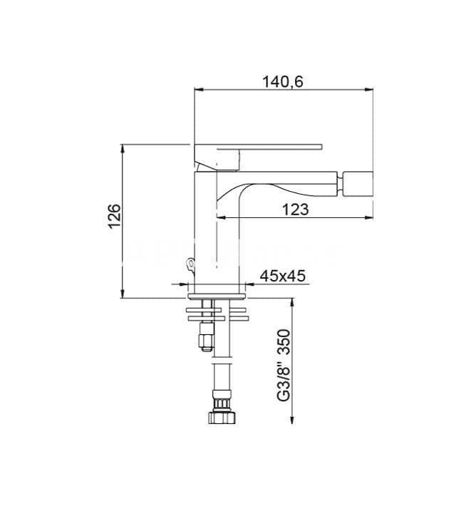 GRIFO DE BIDÉ ALPHA oro cepillado - Imagen 2