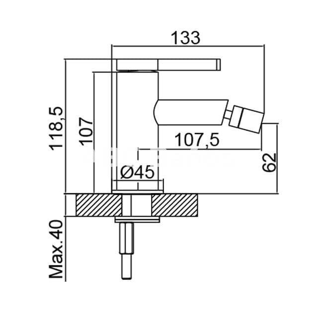 Grifo de bidé Mod. ROND en cromo, negro y oro - Imagen 4