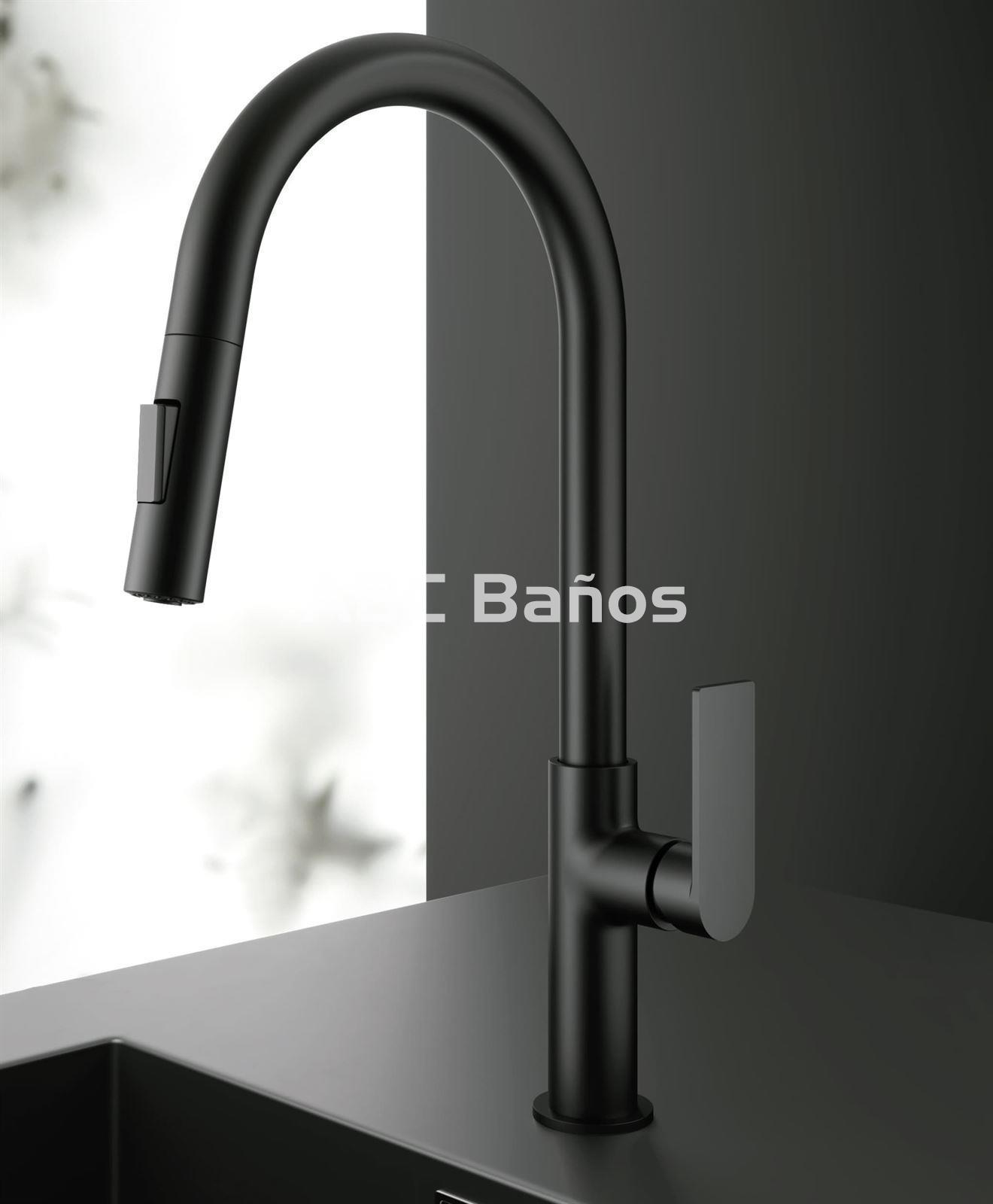 Grifo de cocina SORT extraíble color negro - Imagen 1