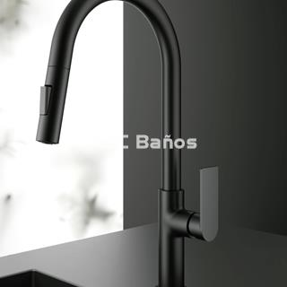 Grifo de cocina SORT extraíble color negro - Imagen 1