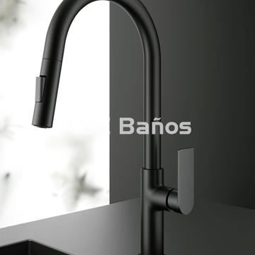 Grifo de cocina SORT extraíble color negro - Imagen 1