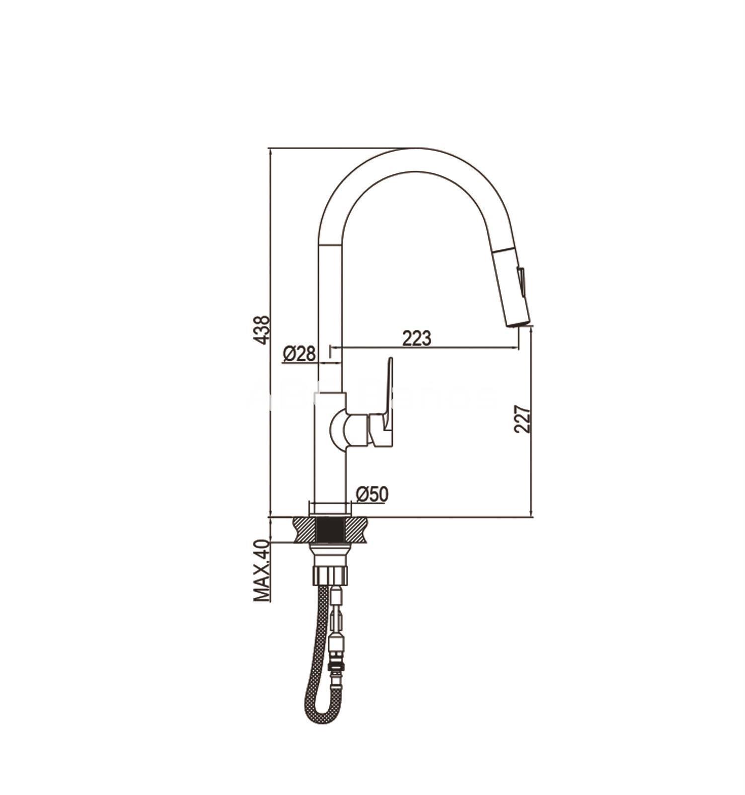 Grifo de cocina SORT extraíble color negro - Imagen 2