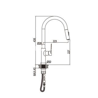 Grifo de cocina SORT extraíble color negro - Imagen 2