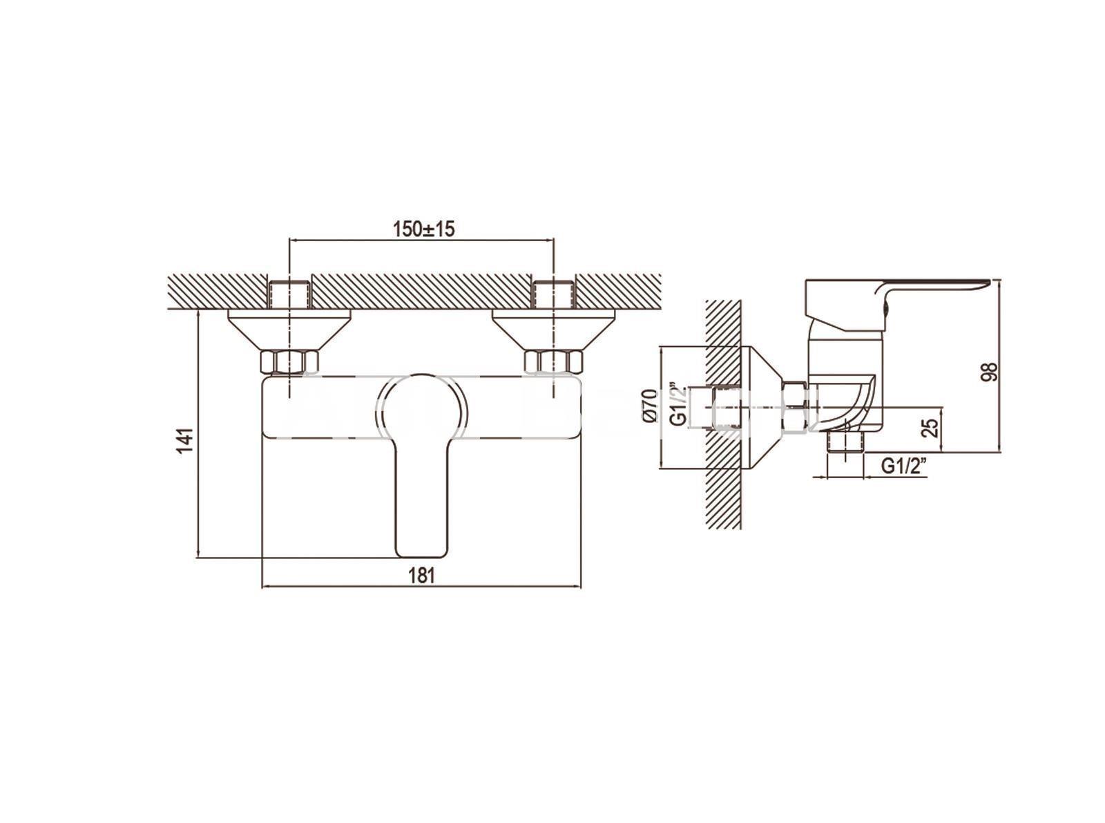 Grifo de ducha SKY completo (incluye mango, flexo y soporte) - Imagen 3