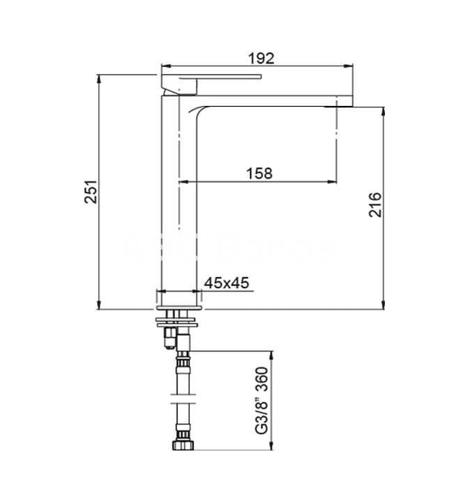 Grifo de Lavabo ALPHA caño alto en oro cepillado - Imagen 2