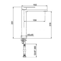 Grifo de Lavabo ALPHA caño alto en oro cepillado - Imagen 2