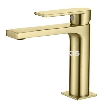 Grifo de lavabo ALPHA en oro cepillado - Imagen 1