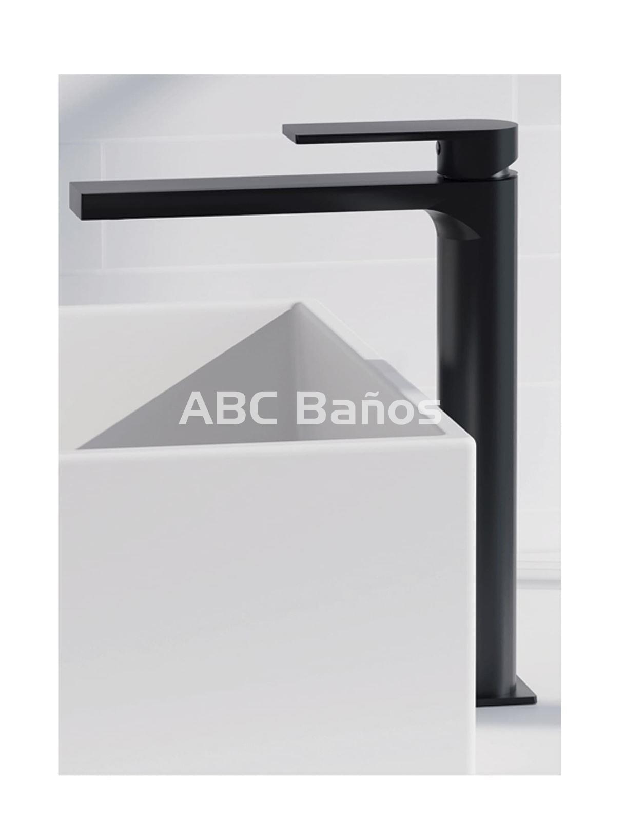 Grifo de lavabo caño alto ALPHA negro - Imagen 1