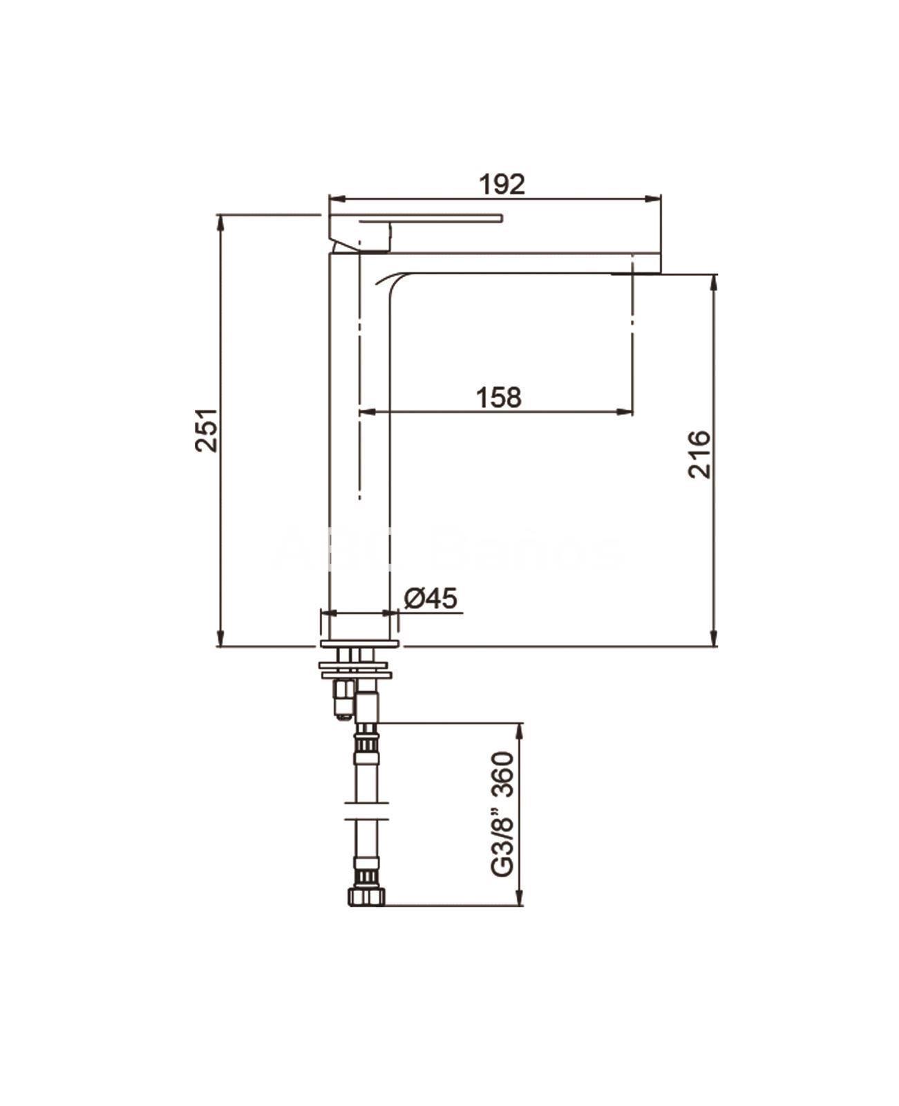 Grifo de lavabo caño alto ALPHA negro - Imagen 2