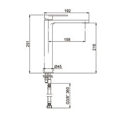 Grifo de lavabo caño alto ALPHA negro - Imagen 2