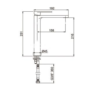 Grifo de lavabo caño alto ALPHA negro - Imagen 2