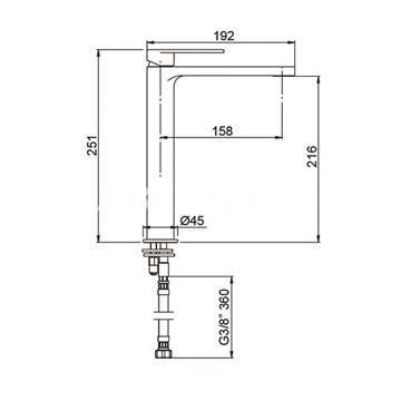 Grifo de lavabo caño alto ALPHA negro - Imagen 2