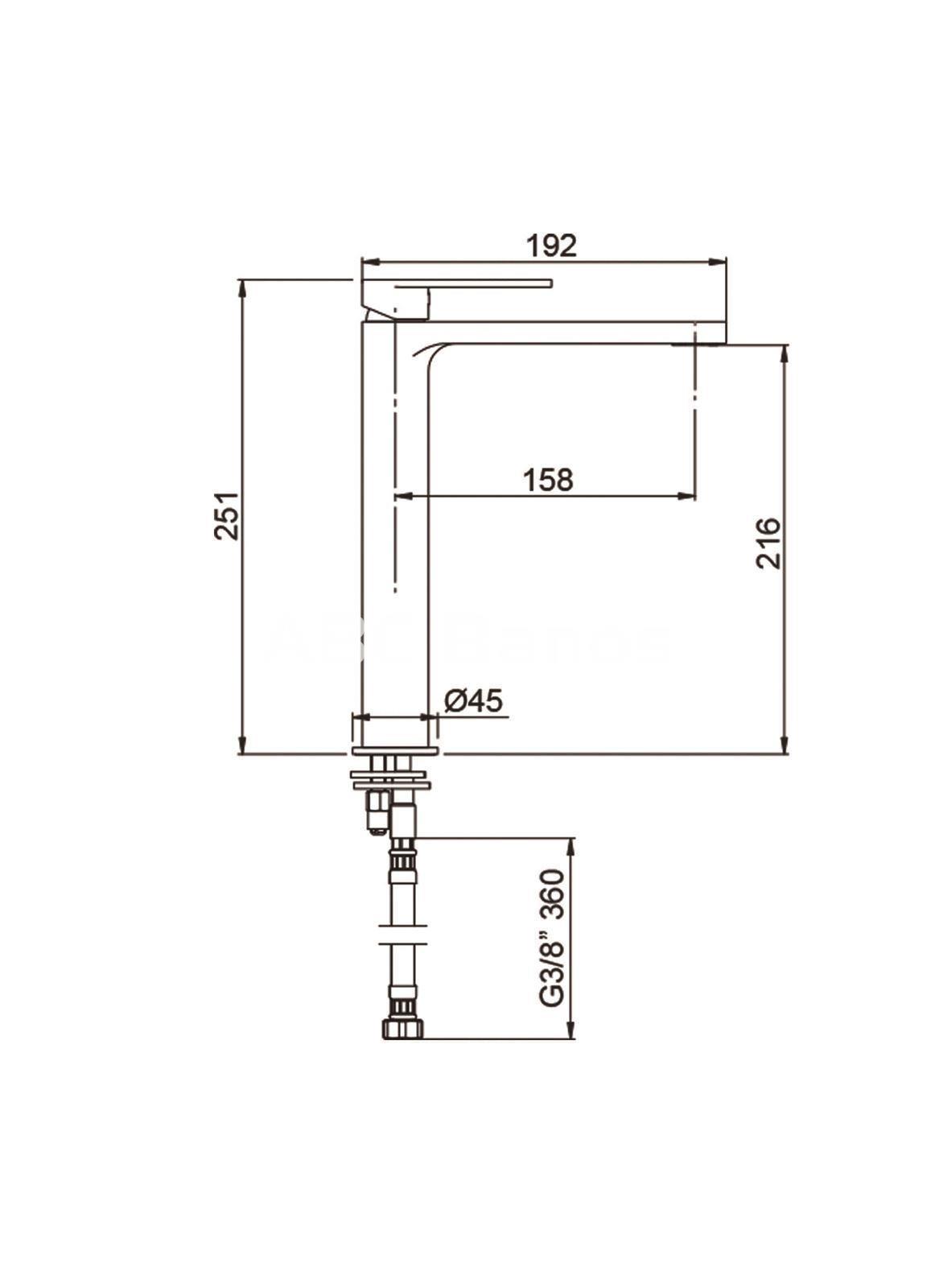 Grifo de lavabo caño alto ALPHA - Imagen 2