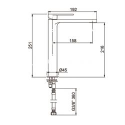 Grifo de lavabo caño alto ALPHA - Imagen 2