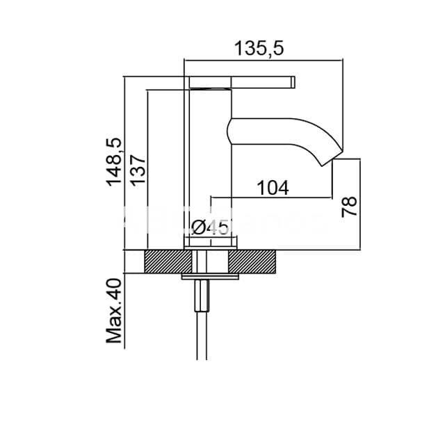 Grifo de lavabo mod. ROND acabado oro, cromo y negro - Imagen 4