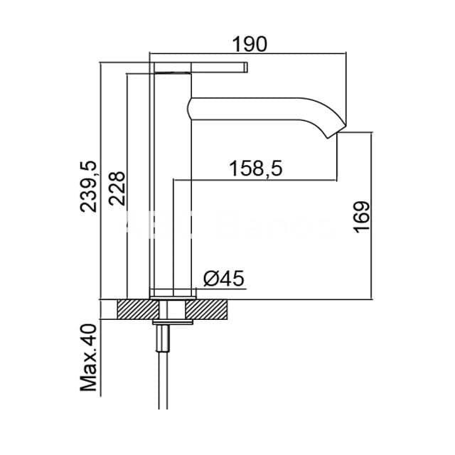 Grifo de lavabo mod. URBAN FLOW caño alto en cromo, negro y oro - Imagen 4