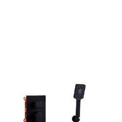 KIT DUCHA PARA EMPOTRAR EN PARED ALPHA EC208 CON MONOMANDO EN NEGRO - Imagen 1