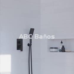 KIT DUCHA PARA EMPOTRAR EN PARED ALPHA EC208 CON MONOMANDO EN NEGRO - Imagen 2