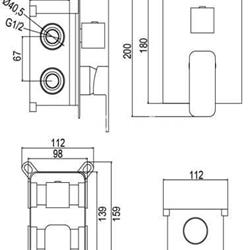 KIT DUCHA PARA EMPOTRAR EN PARED ALPHA EC216 CON MONOMANDO - Imagen 2