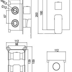 KIT DUCHA PARA EMPOTRAR EN PARED CHROME 1 CON MONOMANDO - Imagen 2