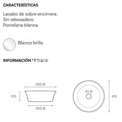 Lavabo cerámico sobre mueble Mod. Ajax - Imagen 2