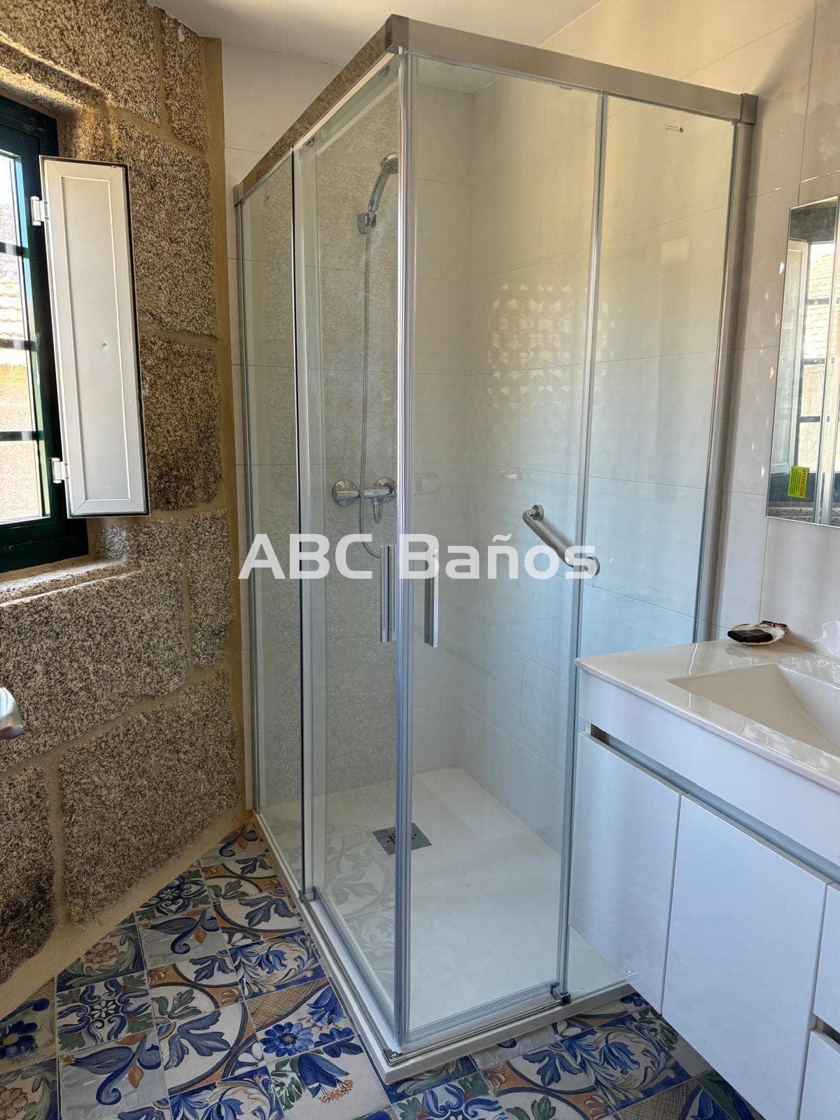 Mampara ducha angular CLOE CL-220 (2 fijos + 2 puertas correderas) Perfil Cromo - Imagen 1