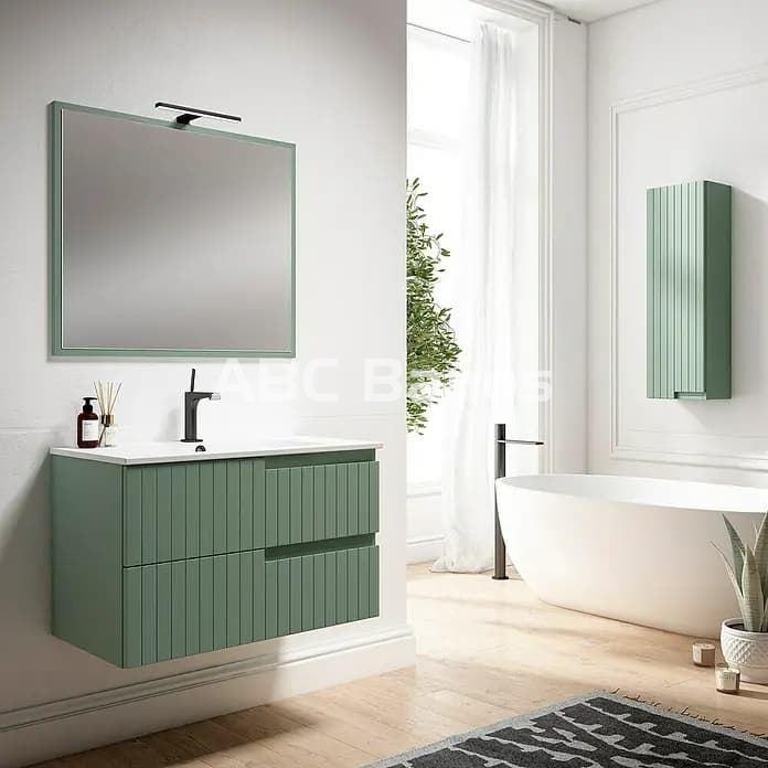 Mueble baño suspendido mod. CLAIR (2 Cajones) con lavabo cerámico - Imagen 1