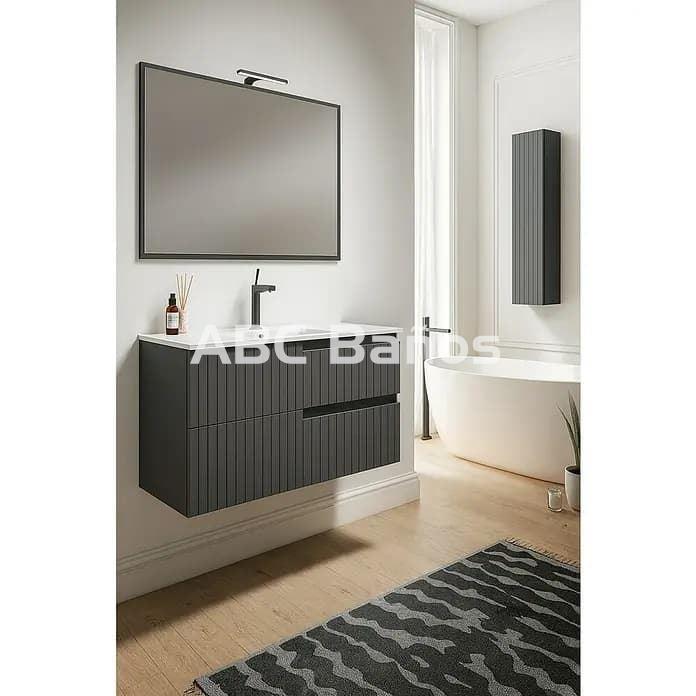 Mueble baño suspendido mod. CLAIR (2 Cajones) con lavabo cerámico - Imagen 7