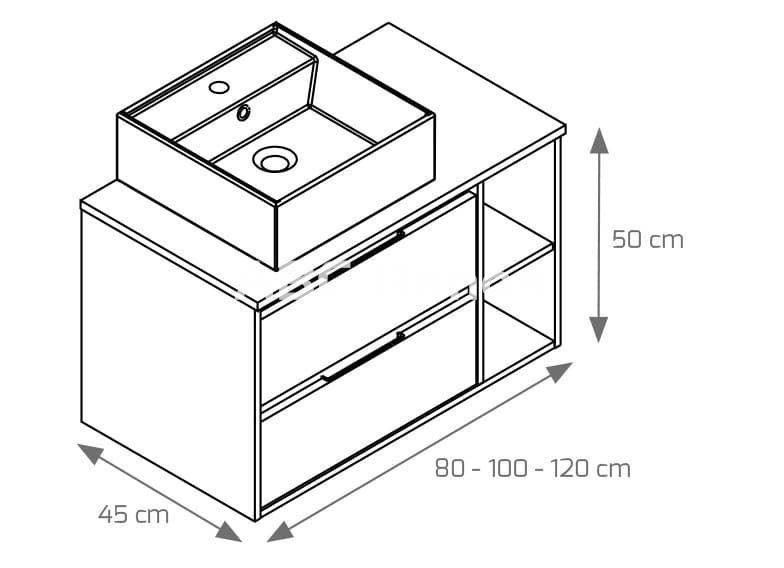 Mueble de baño DENIA con lavabo sobre mueble (cuadrado) - Imagen 3