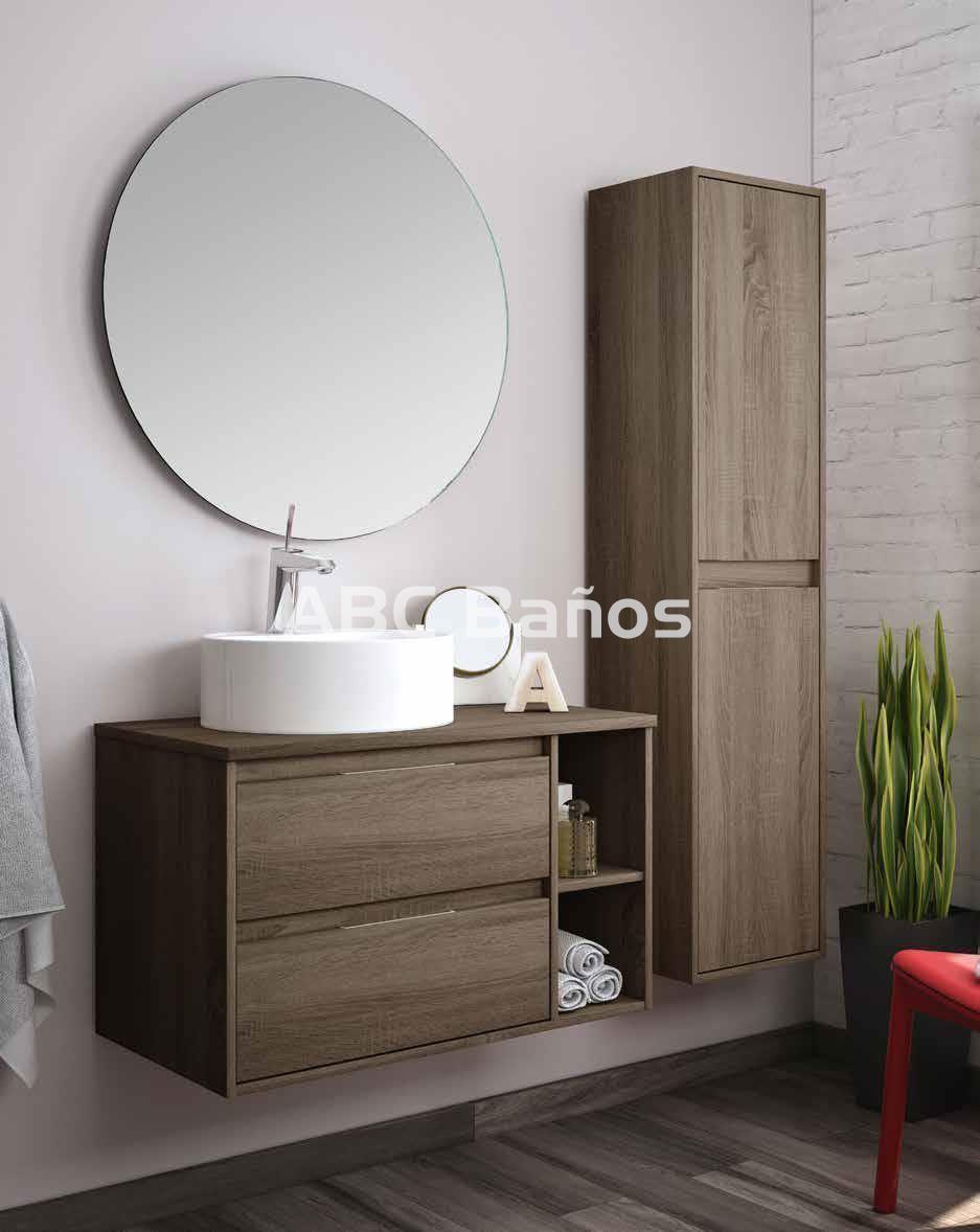 Mueble de baño DENIA con lavabo sobre mueble (redondo) - Imagen 1