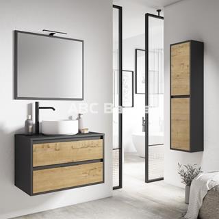 Mueble de Baño Suspendido ARLET con tapa madera - Imagen 1