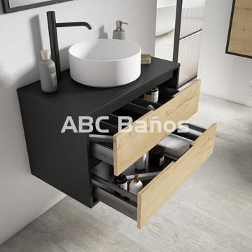 Mueble de Baño Suspendido ARLET con tapa madera - Imagen 2